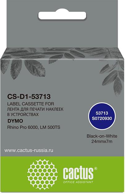 Картридж ленточный Cactus CS-D1-53713 53713 для Dymo Rhino Pro 6000, LM 500TS фото 1