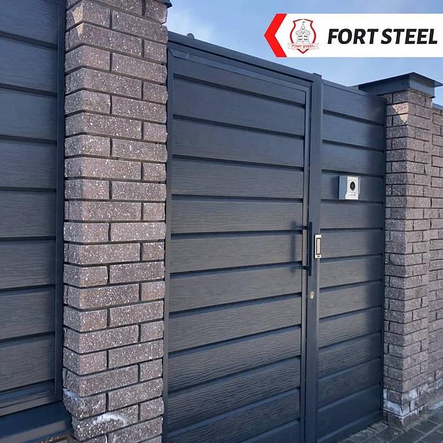 Металлический сайдинг «Евробрус с тиснением» цвет RAL 7024 фото 6