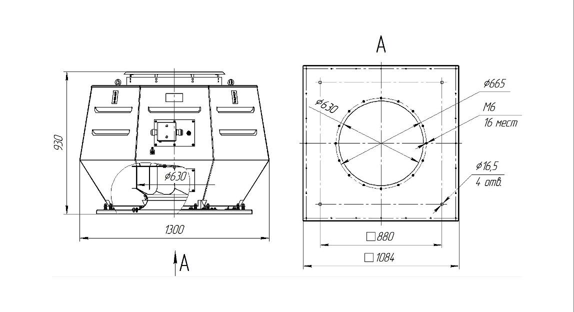Вентилятор крышный радиальный ВКР-_-Ф, 6.3 фото 2