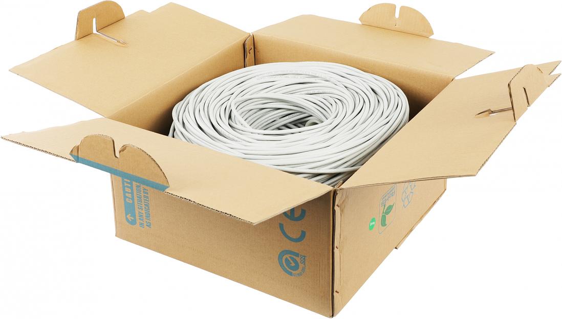 Кабель сетевой UTP 4 пары cat6 solid 0.55мм Cu 305м серый (BHP-C6CU) фото 3