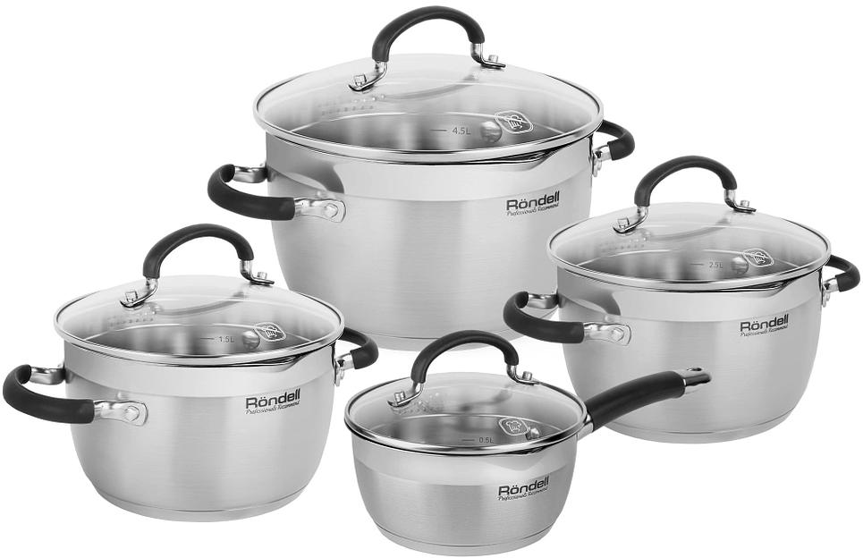Набор посуды 8 предм. (кастрюли с/кр 18/20/24 см, ковш с/кр 16 см) Prime Rondell RDS-1291 фото 1
