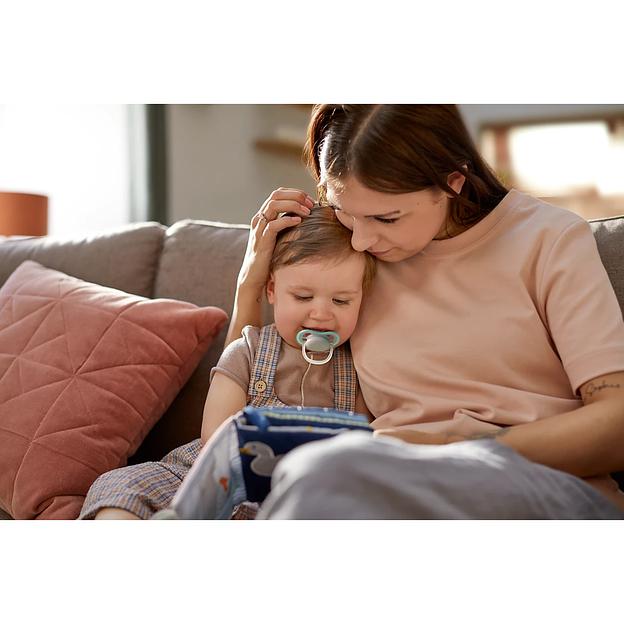 Пустышка ultra air, Бежевый/Синий без рисунка, 18 мес+, 2 шт, нейтральная Philips AVENT SCF349/01 фото 7