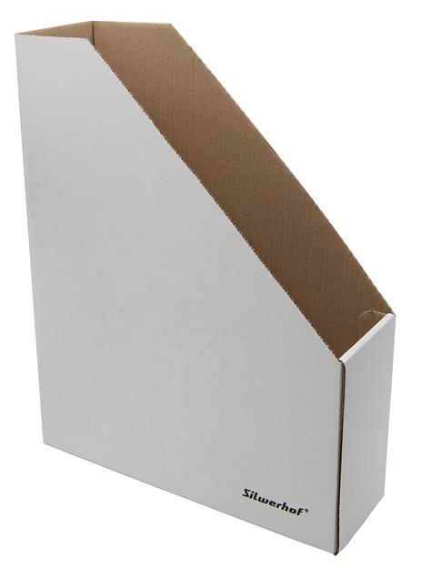 Лоток вертикальный Silwerhof ЛВ-75БЕЛЫЙ микрогофрокартон корешок 75мм A4 325x250x75мм белый фото 1