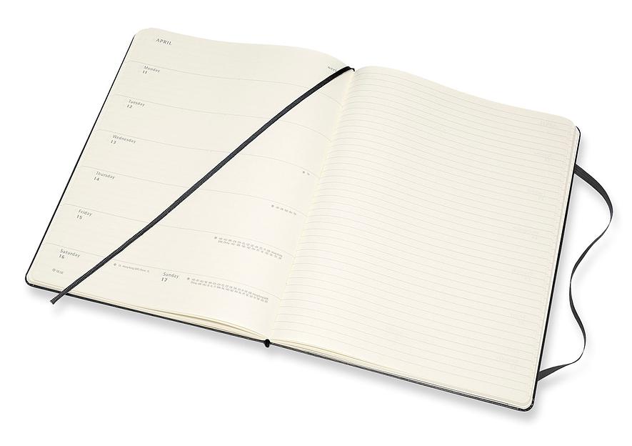 Еженедельник Moleskine CLASSIC WKNT XL 190х250мм 144стр. черный фото 5