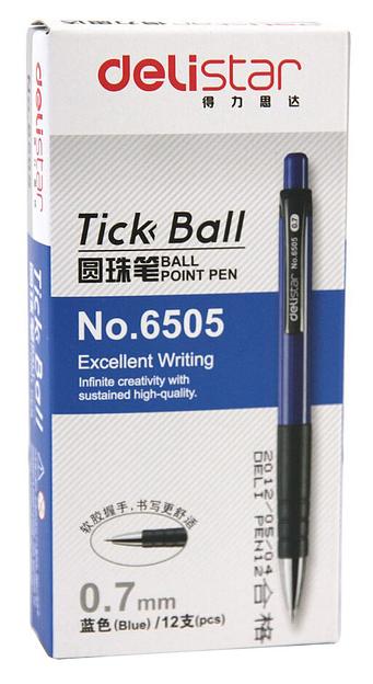 Ручка шариков. Deli 6505 прозрачный d=0.7мм фото 2