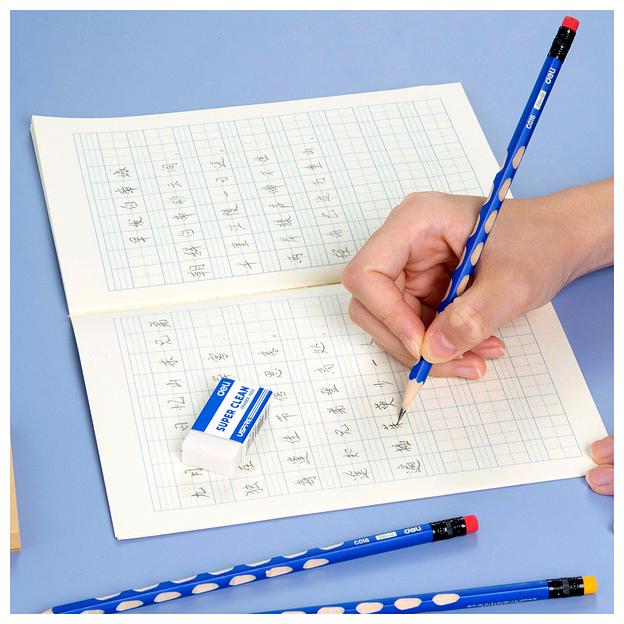 Карандаш ч/г Deli EC016-2B U-Touch 2B трехгран. (12шт) ластик фото 8