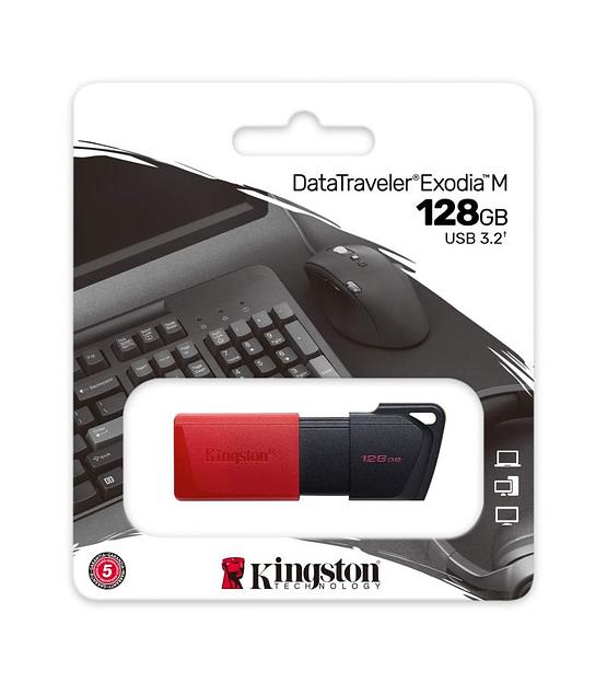 Флеш накопитель 128GB Kingston DataTraveler Exodia M, USB 3.2 черный/красный фото 1