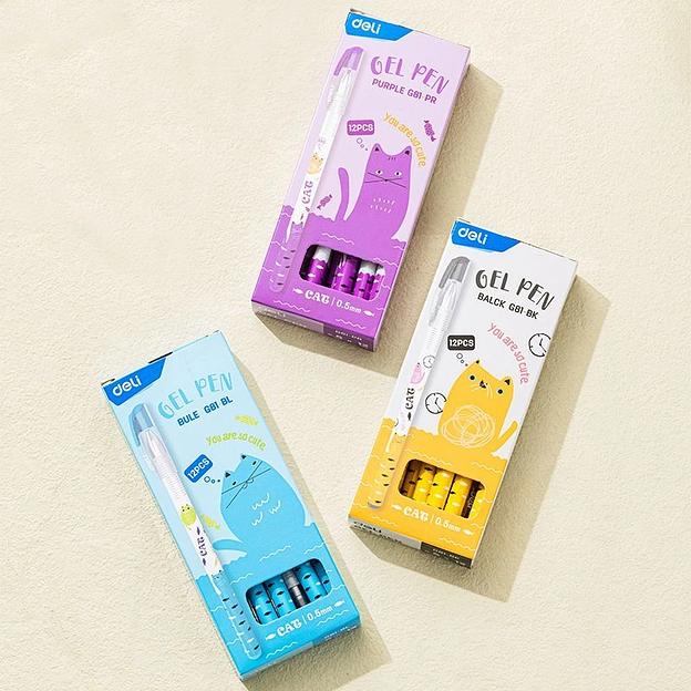 Ручка гелев. Deli (EG81-BK) ассорти черн. черн. игловидный пиш. наконечник линия 0.5мм фото 4