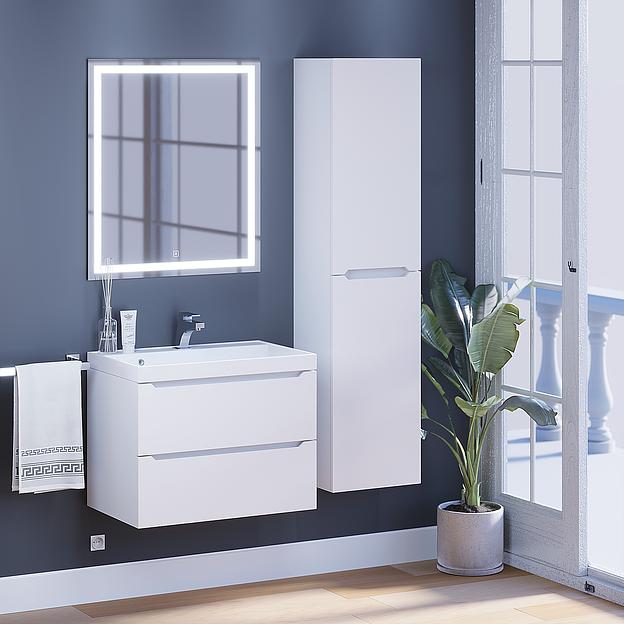 Тумба под раковину для ванной Uperwood Tanos 70 см, подвесная, белая матовая фото 7