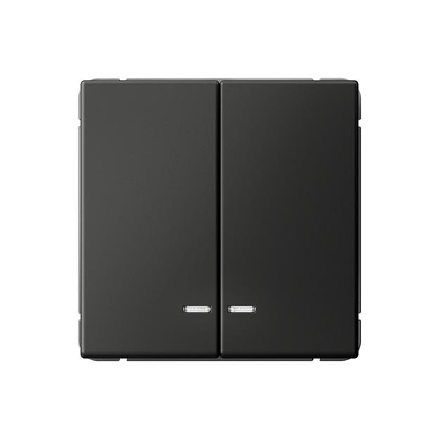 ARTGALLERY 2-клавишный ВЫКЛЮЧАТЕЛЬ с подсветкой, сх.5а, 10АХ, механизм, быстрозажимные клеммы, БАЗАЛЬТ фото 1