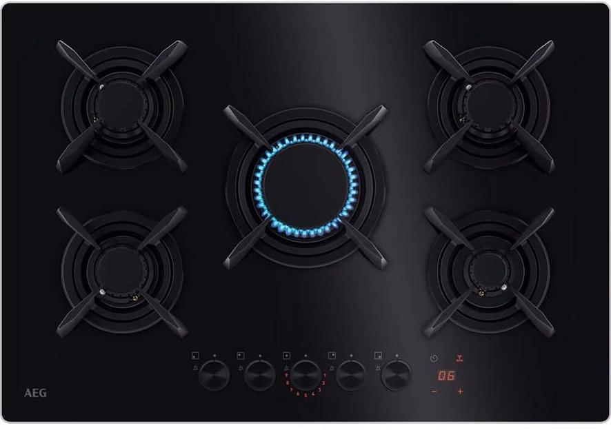 Газовая варочная поверхность AEG HKB75453NB черный фото 1