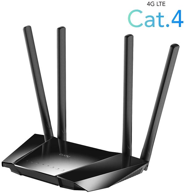 Роутер беспроводной Cudy LT400 N300 10/100BASE-TX/4G cat.4 черный фото 2