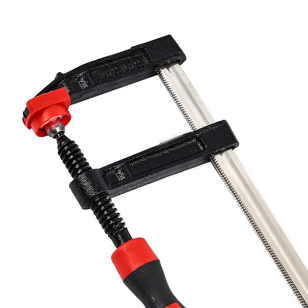 Струбцина F-образная усиленная Deli DL110830Z 300x80 мм, макс. усилие зажима 3000N, резьба 14мм фото 4