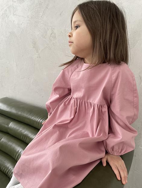 Платье MINI DI «Микки» пыльно-розовый однотон, сатин, арт.430/155 ОПТ фото 3