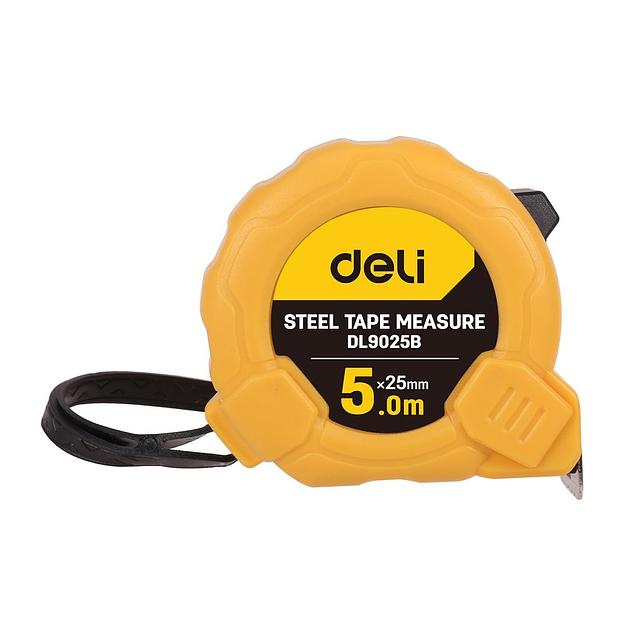Измерительный и разметочный инструмент Deli Рулетка Deli DL9025B 5м*25мм, метрическая, ударопрочный корпус фото 1