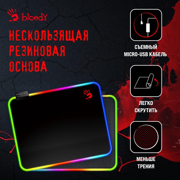 Коврик для мыши A4Tech Bloody MP-45N черный 450x400x4мм фото 3