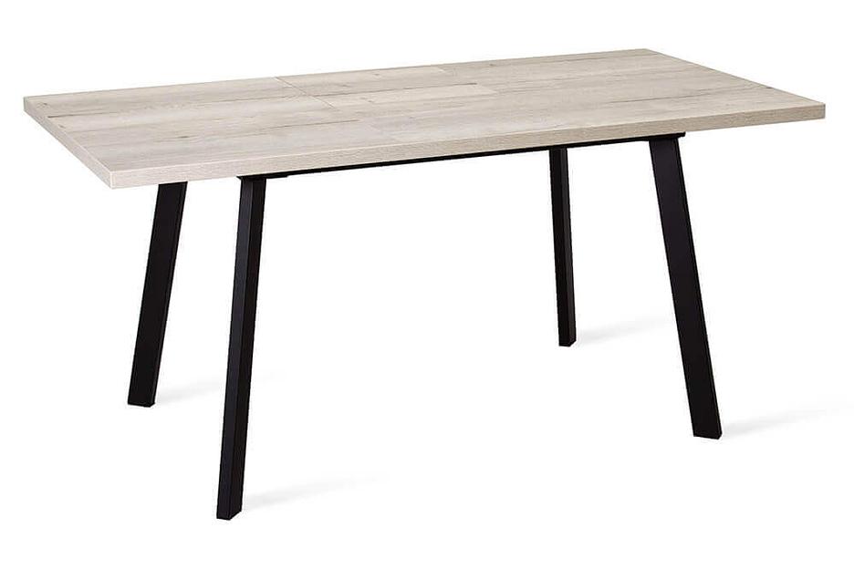 Стол Hagen 120(+40)x80 см чёрный металл, галифакс белый фото 5