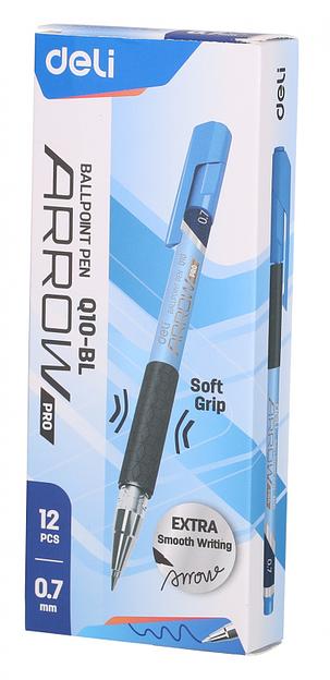 Ручка шариковая Deli EQ10-BL Arrow 0.7мм резин. манжета синий металлик/синий синие чернила фото 4