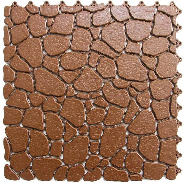 Aqua Stone – антискользящее дренажное покрытие, Цвет Коричневый RAL 8025, Толщина модуля 10 мм. фото 1