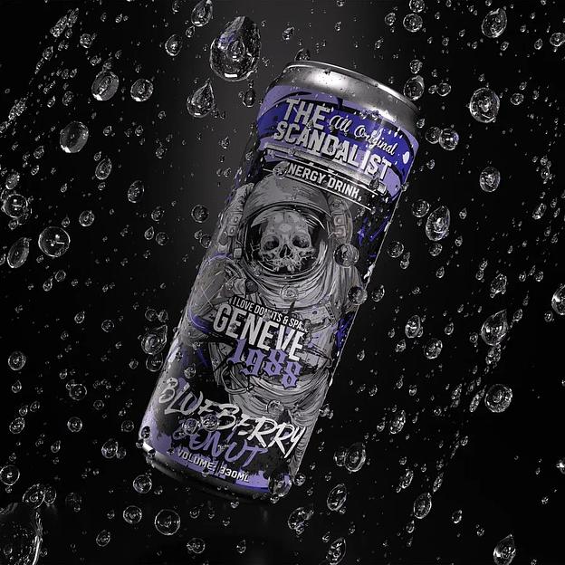 Напиток безалкогольный тонизирующий (энергетический) газированный The Scandalist «Geneve 1988» со вкусом черничного пончика фото 1