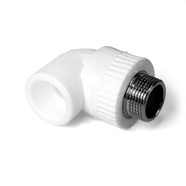 Угольник 32x1' НР комбинированный, полипропиленовый, белый фото 1