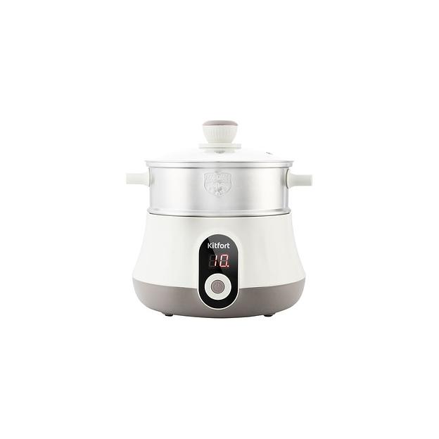 Пароварка KitFort КТ-2035, серебристый фото 1