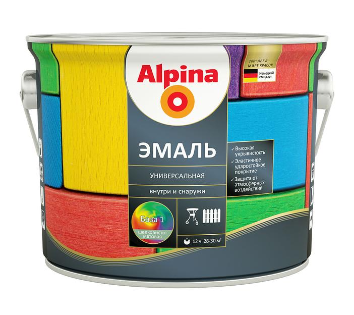 Alpina Эмаль универсальная шелковисто-матовая База 1/2,5л опт фото 1