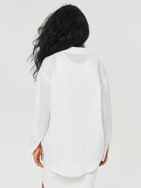 Рубашка свободного кроя Linen, белый, опт фото 2