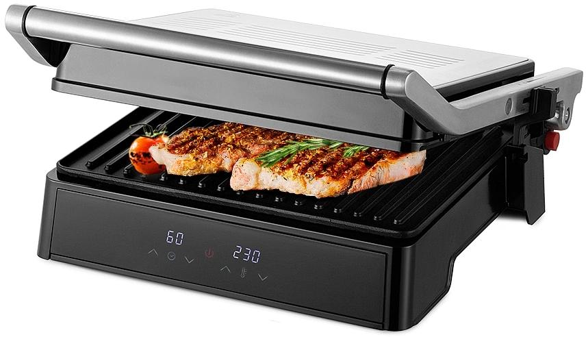 Электрогриль Kitfort КТ-3664 2000Вт серебристый/черный фото 2