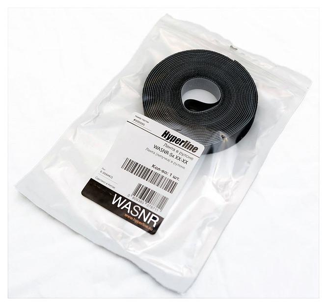 Хомут-липучка Hyperline WASNR-5X25-BK 5000x25мм (упак:1шт) полиамид черный фото 2