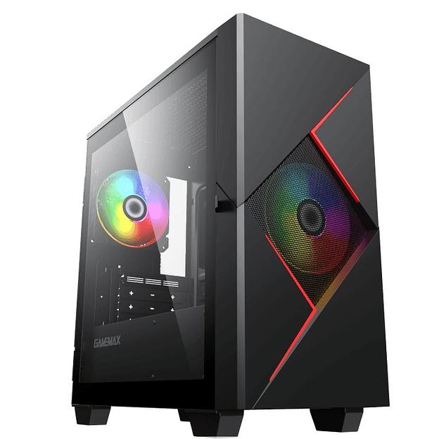 GameMax Корпус Cyclops BR без БП (Midi Tower, ATX, Черно-красн.,1*USB2.0 + 1*USB3.0, 2*120мм) фото 1