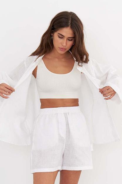 Рубашка короткая S021_W/Белый фото 2