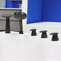 Смеситель ГЕККО ЛотосTL-01A408 врезной ЧЕРНЫЙ фото 1