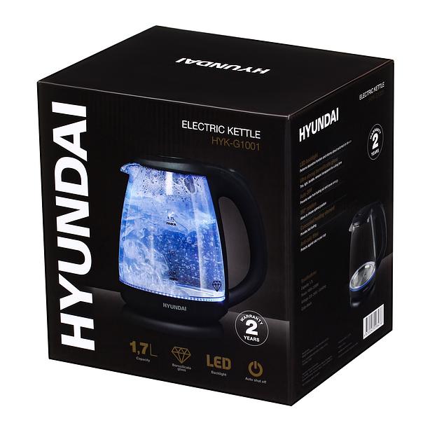 Чайник электрический Hyundai HYK-G1001 1.7л. 2200Вт черный (корпус: стекло) фото 7
