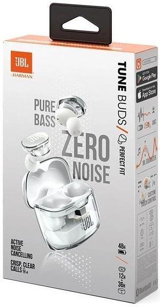 Гарнитура внутриканальные JBL Tune Buds Ghost белый беспроводные bluetooth в ушной раковине (JBLTBUDSGWHT) фото 8