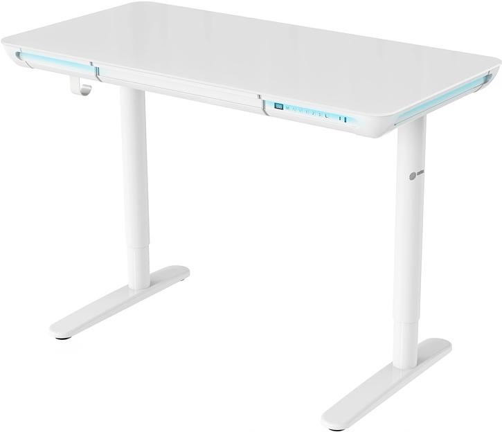 Стол для компьютера Cactus CS-EGD-WT-LED столешница закаленное стекло белый каркас белый фото 1