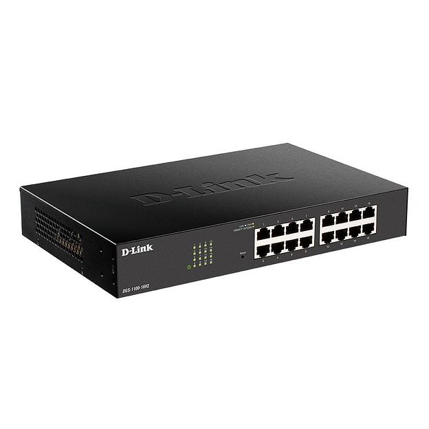 Коммутатор D-Link DGS-1100-16V2/A12, L2 Smart Switch with 16 10/100/1000Base-T ports8K Mac address, 802.3x Flow Control, 802.3ad Link Aggregation, Port Mirroring, 128 of 802.1Q VLAN, VID range (DGS-1100-16V2/A2A) фото 1