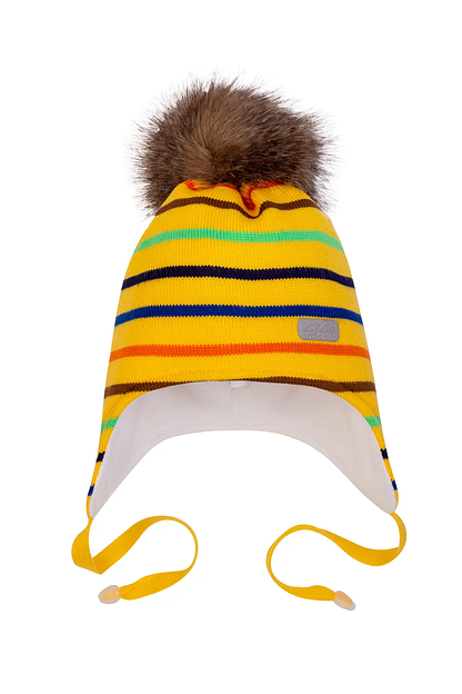  Шапка вязаная детская Ш-063,  желтый, Опт фото 1