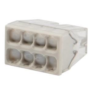 Rexant 07-5230 Экспресс-клемма с пастой СМК 2273-248, 8-проводная 0.5-2.5 мм?, прозрачная (50 шт./уп.) фото 1