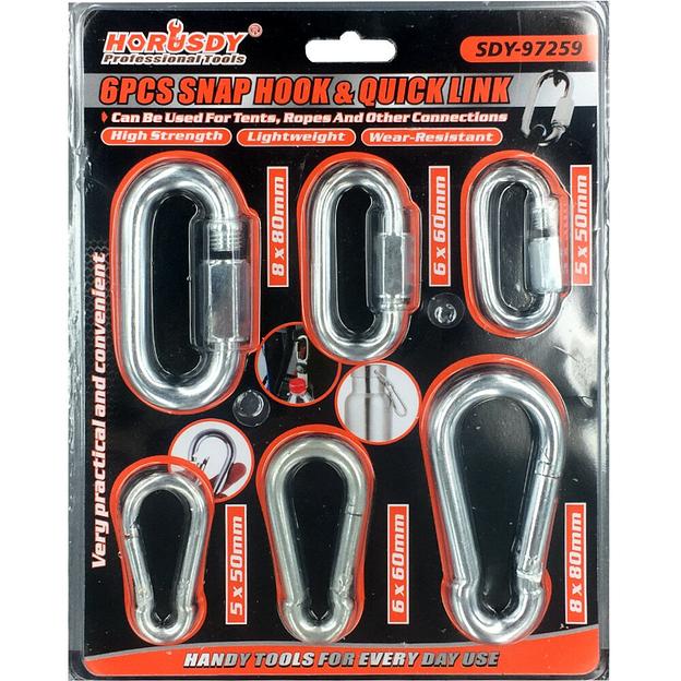 Набор Карабинов 6шт Horusdy SDY-97259 фото 1