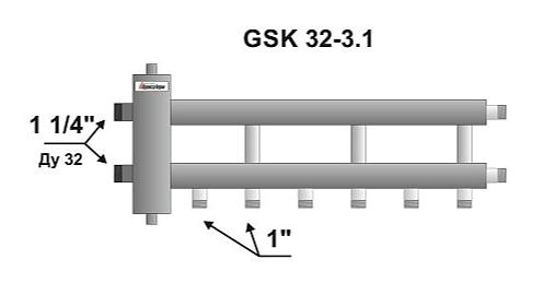 Распределительный коллектор с гидрострелкой ECO 60 кВт 3+1 контур фото 2