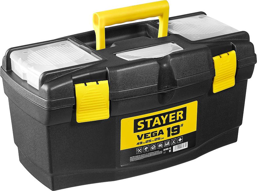 STAYER VEGA-19, 490 х 250 х 250 мм, (19″), пластиковый ящик для инструментов (38105-18) фото 1