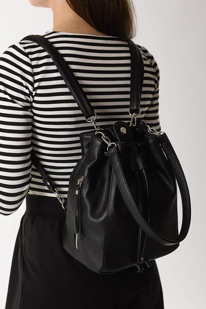 Рюкзак женский кожаный чёрный опт фото 2