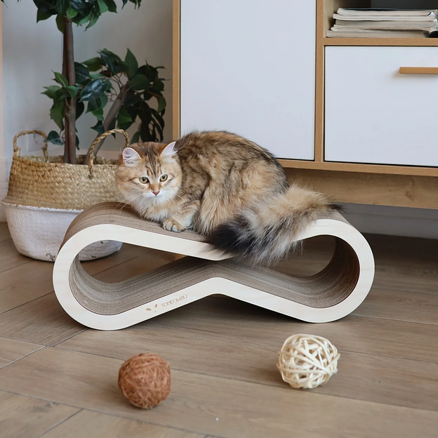 Когтеточка Тумяу «Экватор» с деревянным ободком, Premium, светлое дерево, опт фото 1