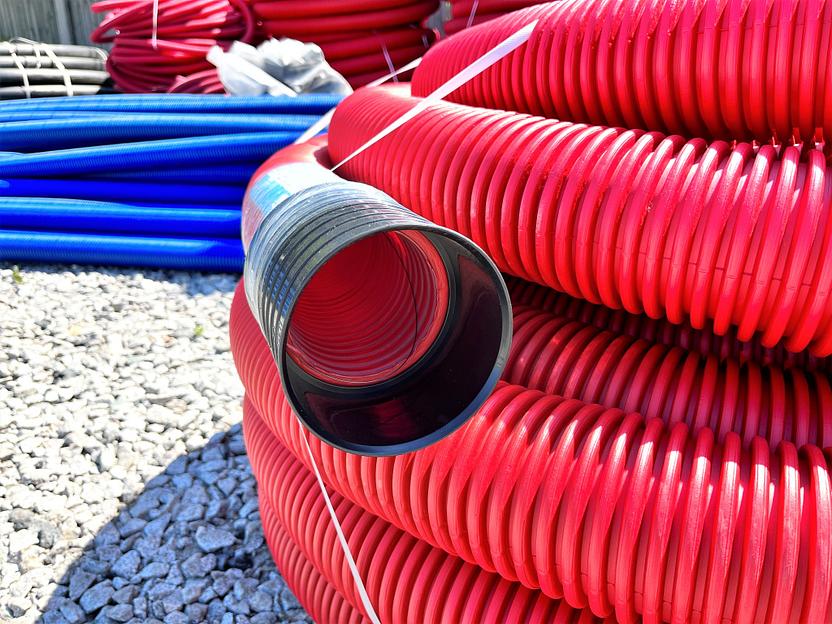 Труба ПНД 125 мм гофрированная двустенная бухта 50м фото 2