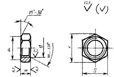 Гайка ГОСТ 10610-63 (шестигранная низкая с уменьшенным размером «под ключ» с диаметром резьбы свыше 48 мм) фото 2