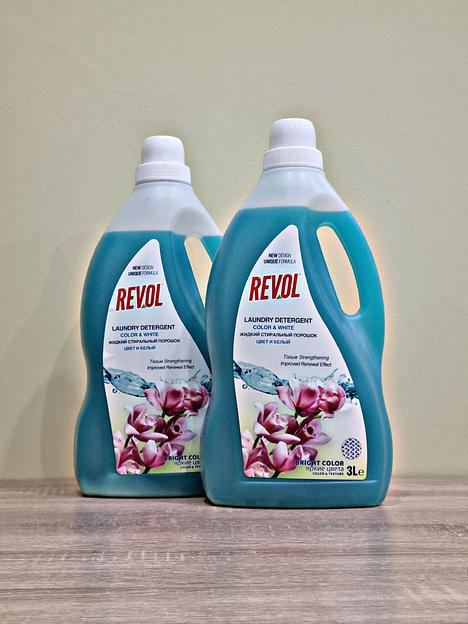 Жидкое средство для стирки REVOL для белых и цветных тканей, 3 л ОПТ фото 1