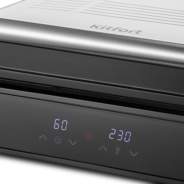 Электрогриль Kitfort КТ-3664 2000Вт серебристый/черный фото 3