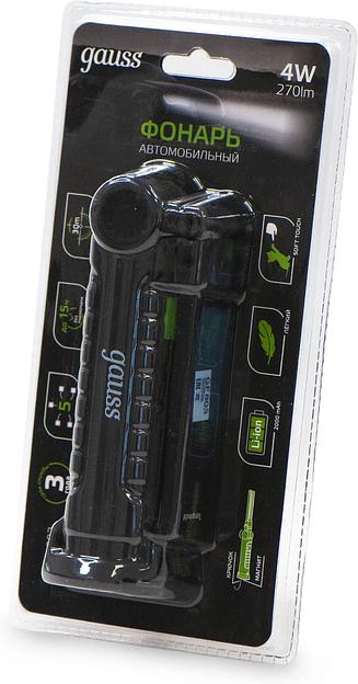 Фонарь авто. Gauss GFL803 черный 4Вт лам.:светодиод. встроенный аккумулятор (GF803) фото 2