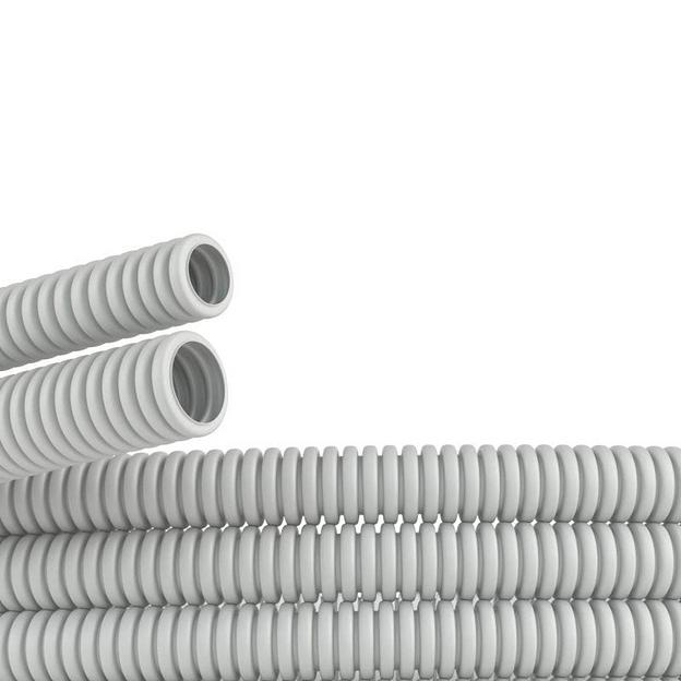 Труба гофрированная ПВХ 16 мм без протяжки легкая серая (100м) DKC 90916 фото 2